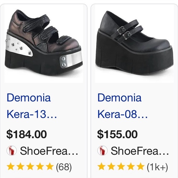 Black Platform Shoes with Silver Accents by Sugarpunk Goth Rock Punk Size 9 - Picture 14 of 17